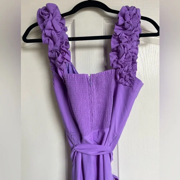 💜NWT!💜Lilly Pulitzer💜 Zima Jumpsuit with Ruffled Straps and Wide-Leg Design💜 - Picture 3 of 5